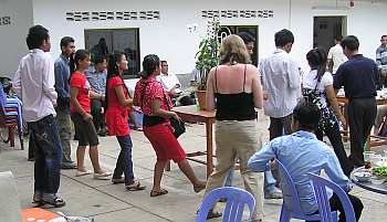 Dancing at deaf center